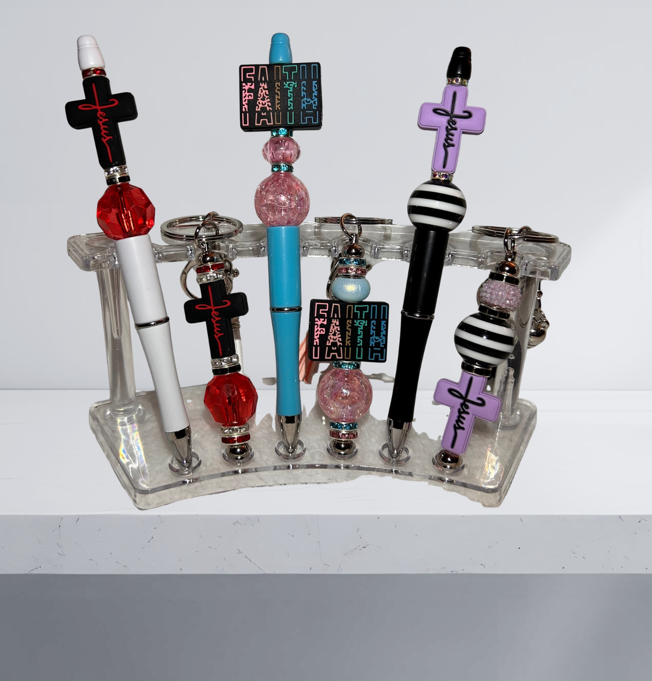 Christian Beaded Focal Keychains