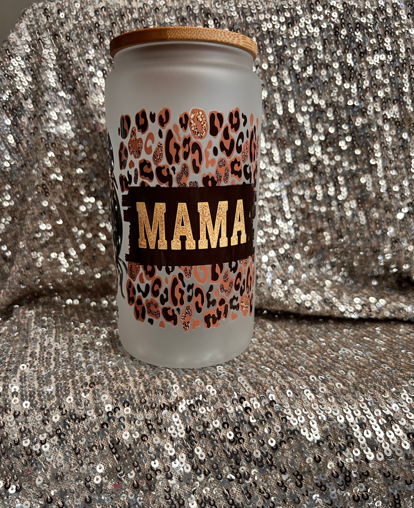 Mom Inspired Frosted Glass Cups | 16 oz