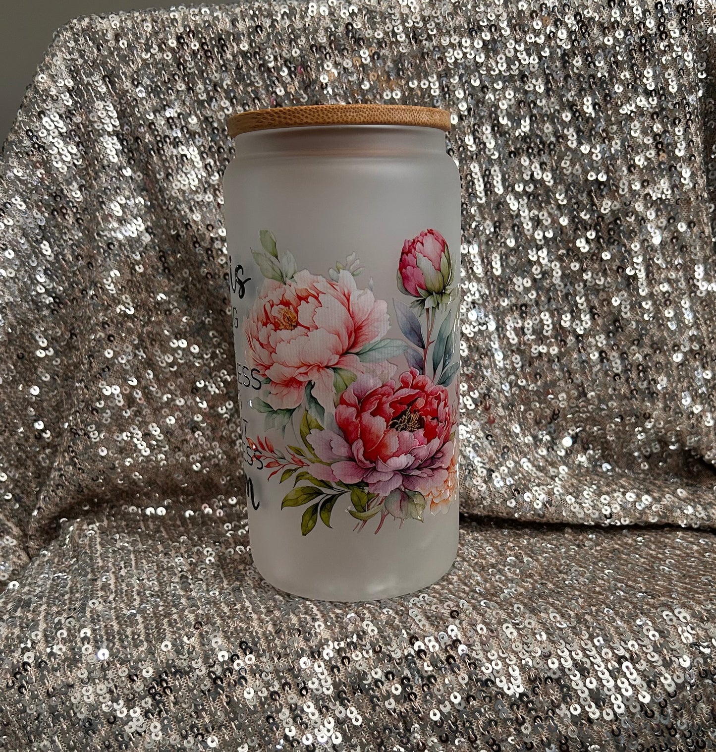 Mom Inspired Frosted Glass Cups | 16 oz