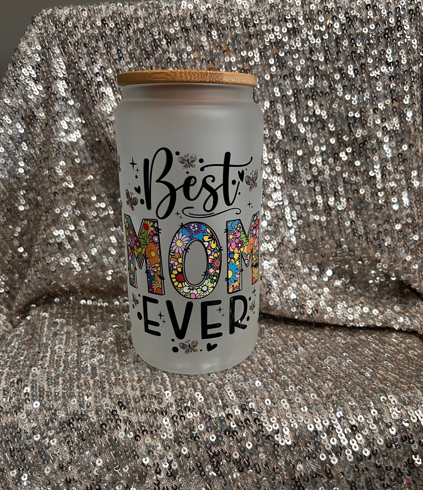 Mom Inspired Frosted Glass Cups | 16 oz