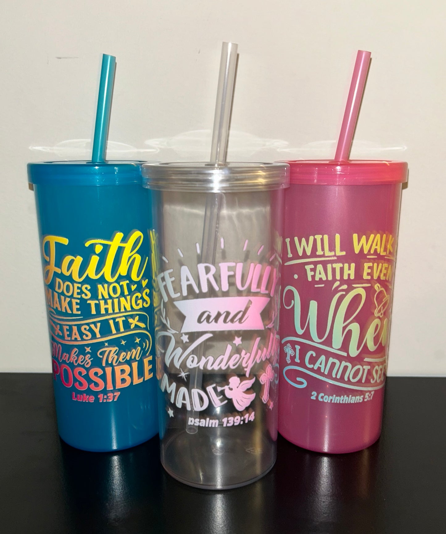 Christian Inspired | Plastic Tumblers| 20 oz | Multicolored
