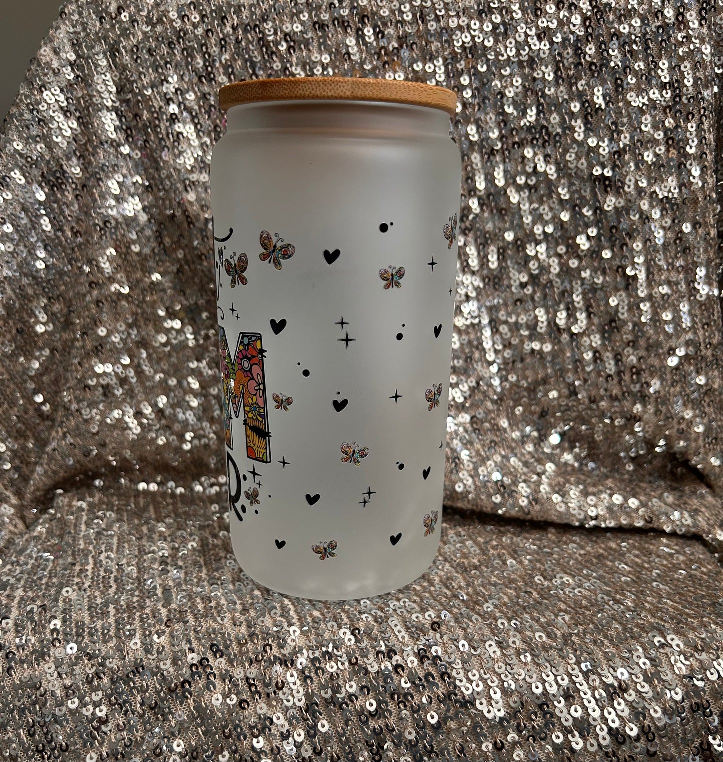 Mom Inspired Frosted Glass Cups | 16 oz