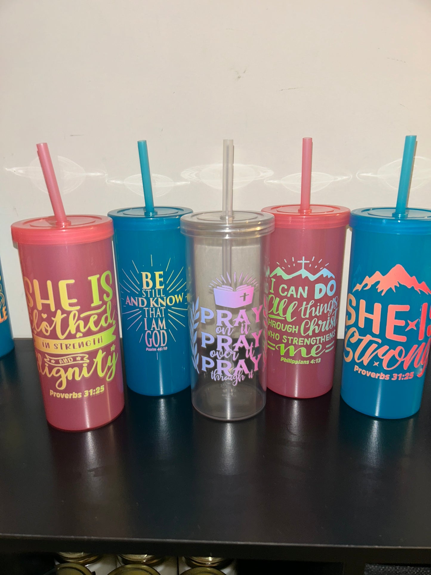 Christian Inspired | Plastic Tumblers| 20 oz | Multicolored
