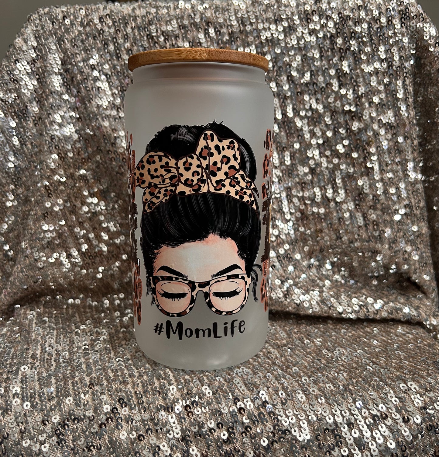 Mom Inspired Frosted Glass Cups | 16 oz