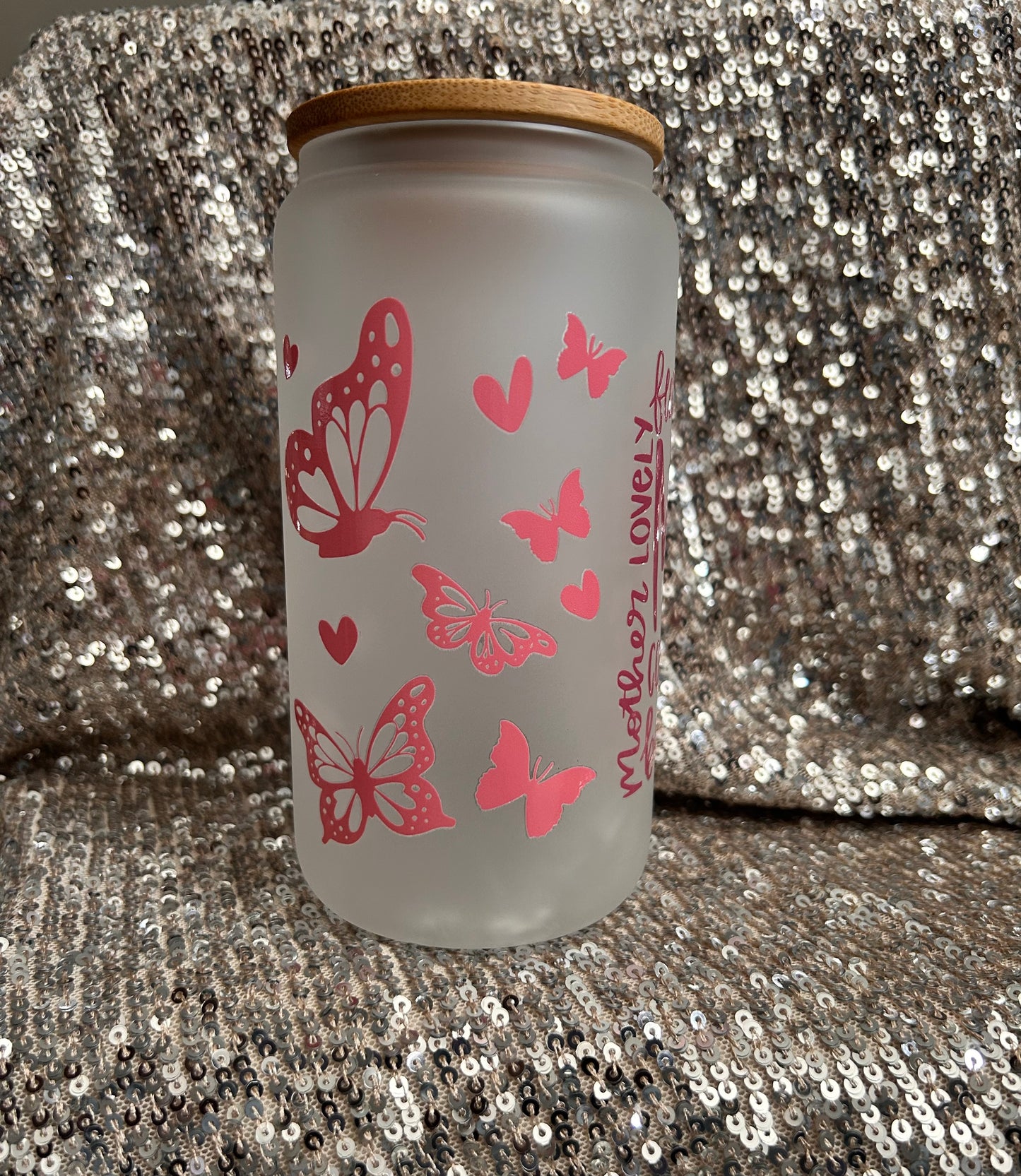 Mom Inspired Frosted Glass Cups | 16 oz