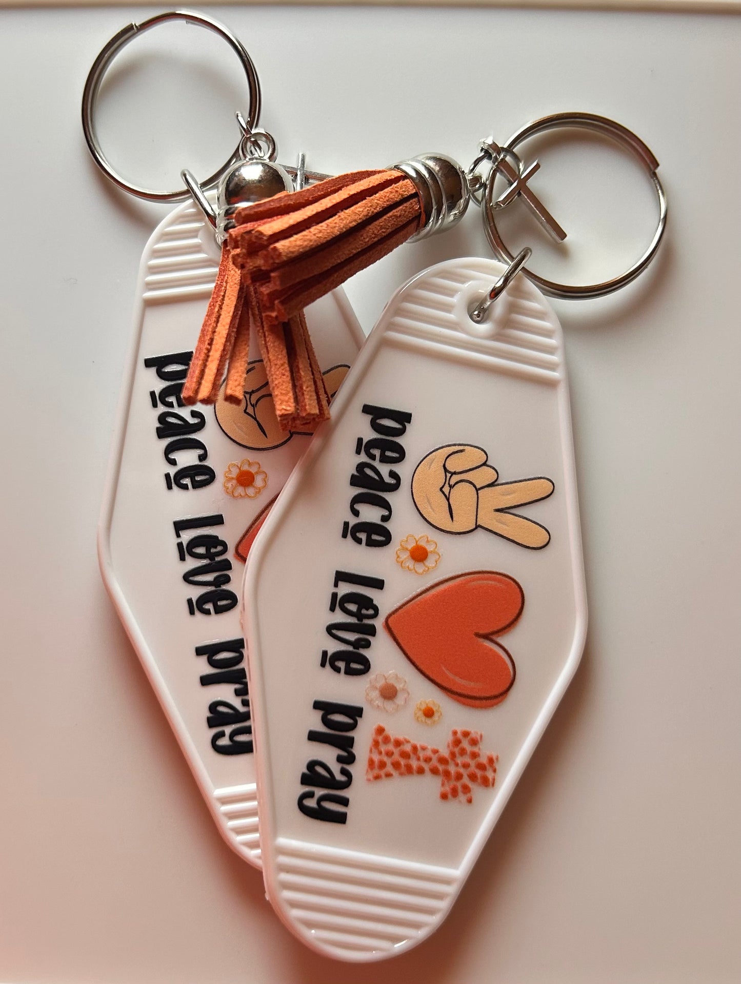 Christian Motel Keychains - White