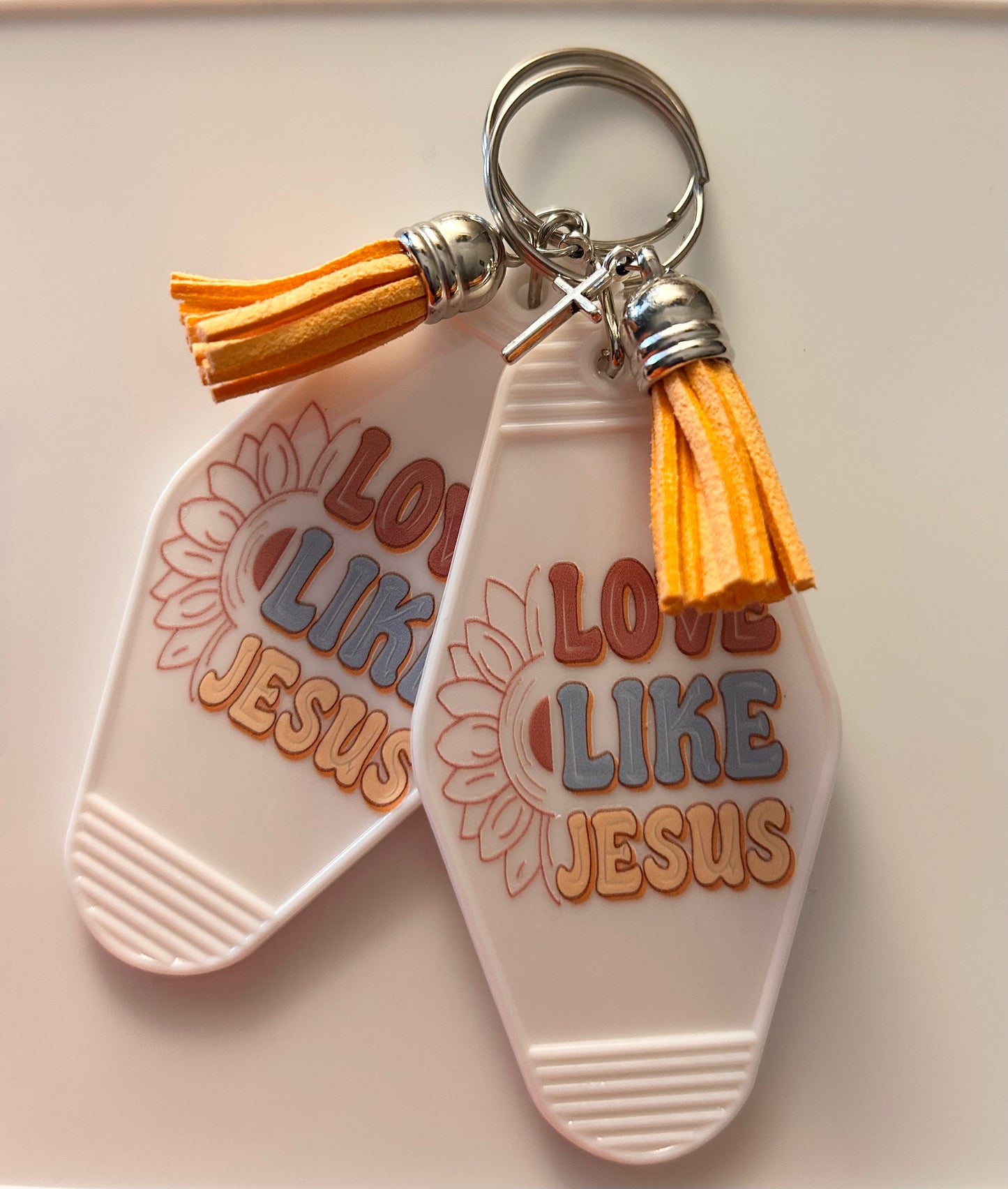Christian Motel Keychains - White