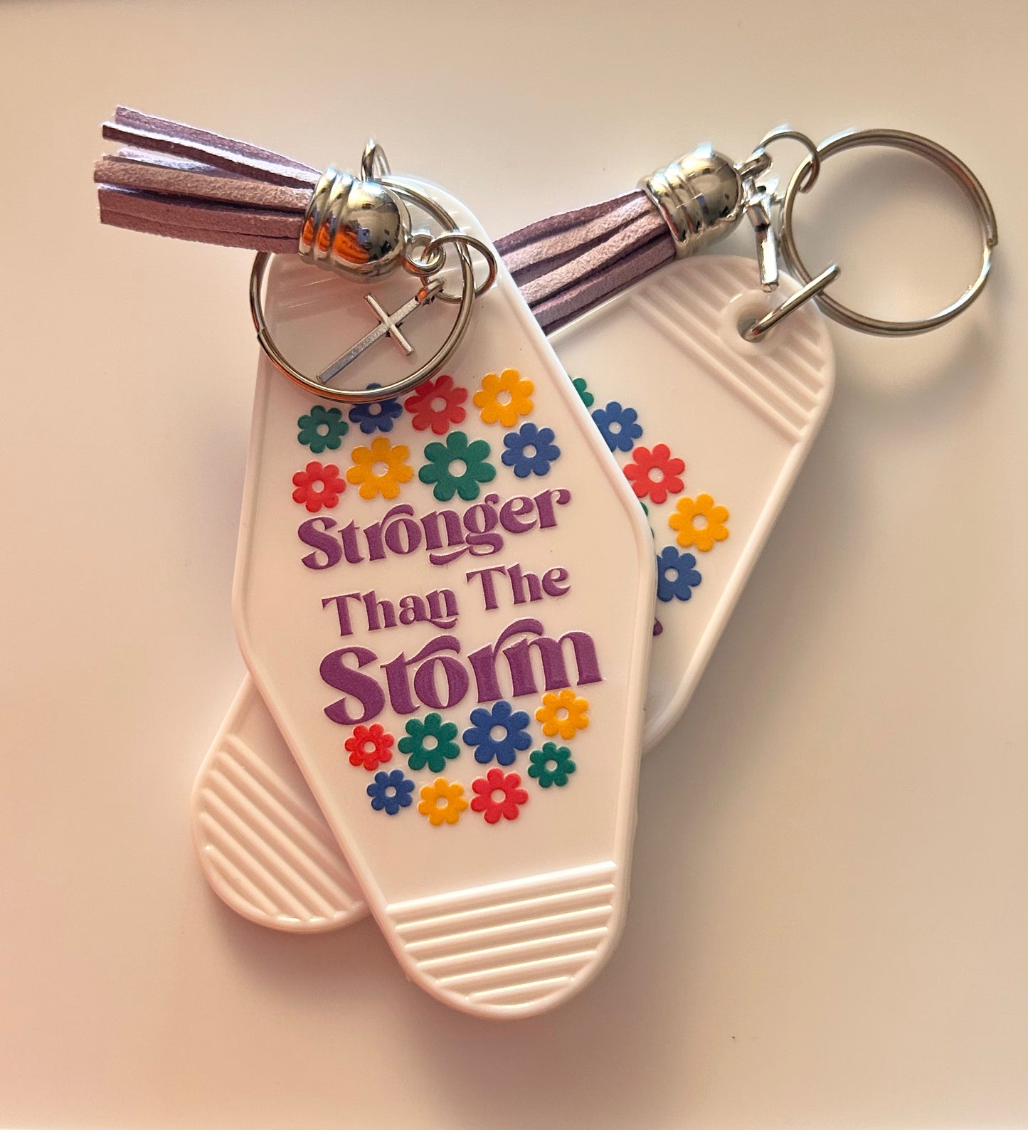 Christian Motel Keychains - White