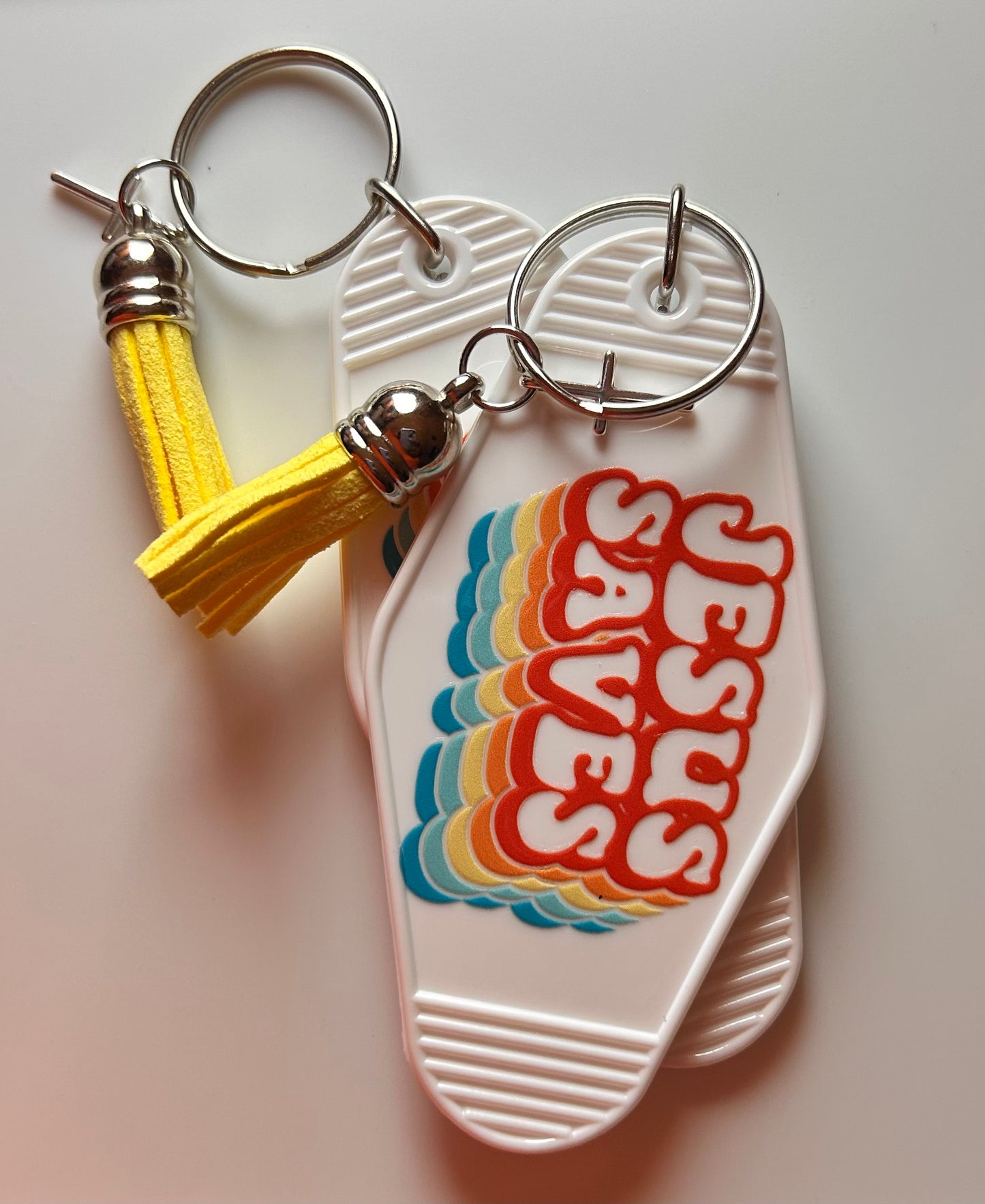 Christian Motel Keychains - White