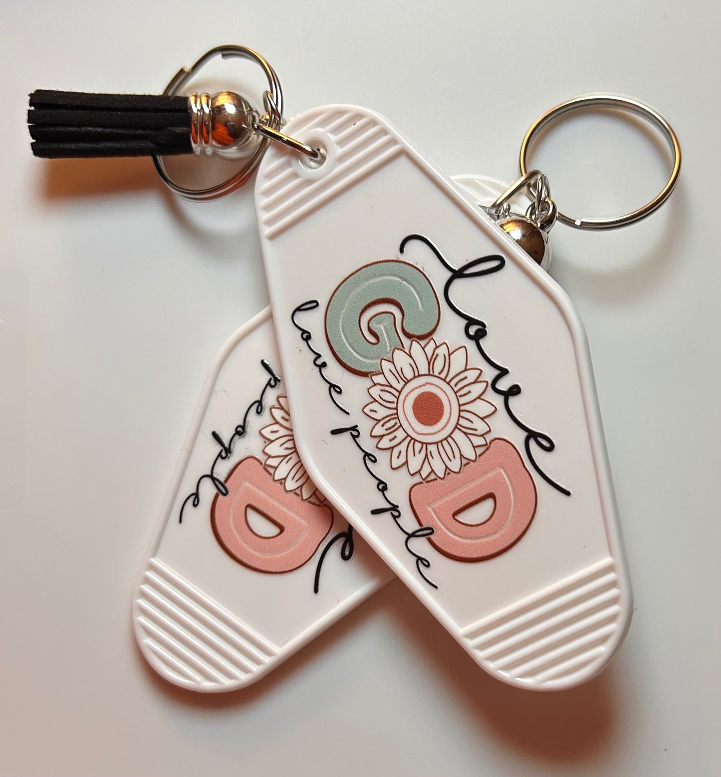 Christian Motel Keychains - White