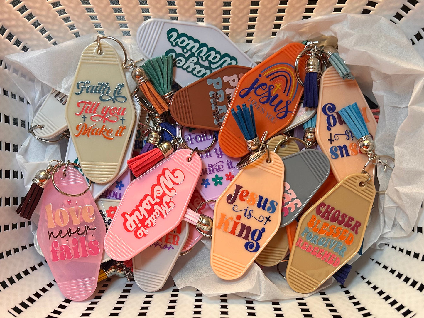 Christian Motel Keychains - Assorted Colors