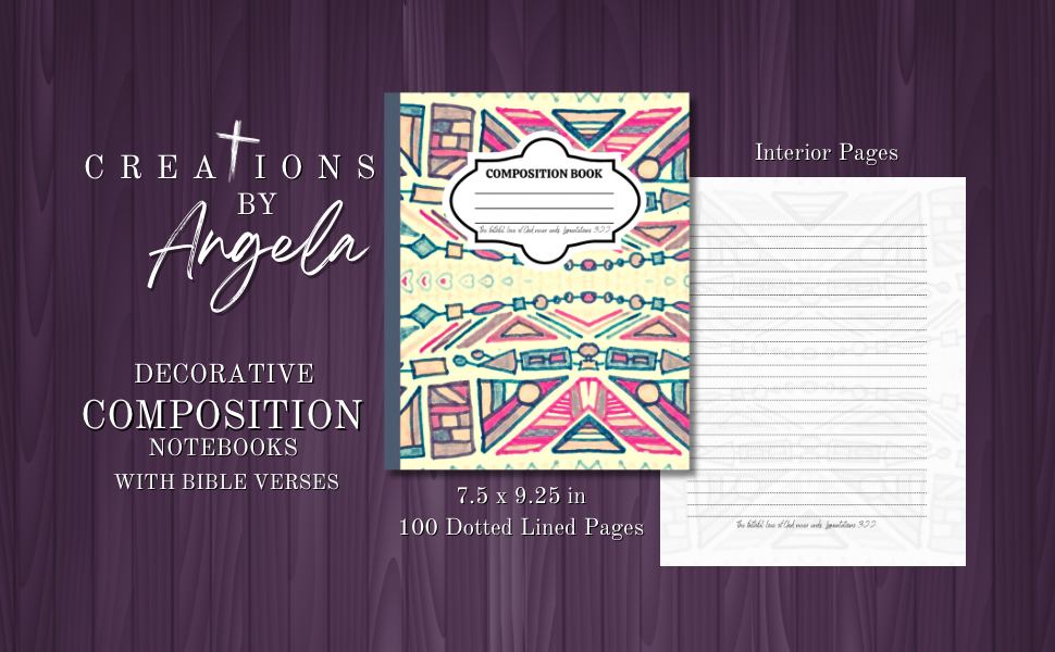 Pink/Cream Aztec Composition Notebook