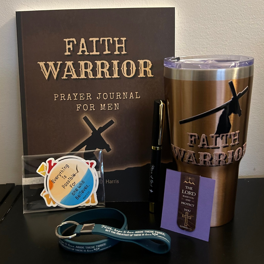 Faith Warrior Prayer Journal Gift Set for Men