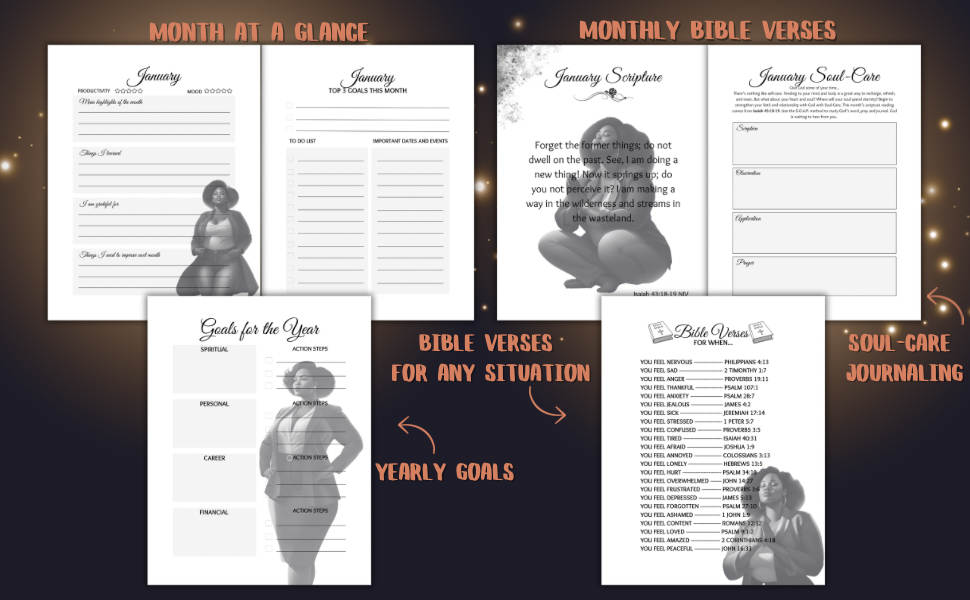 Live Your Purpose: 2025 Planner with Monthly Bible Verses, Affirmations, and Organization