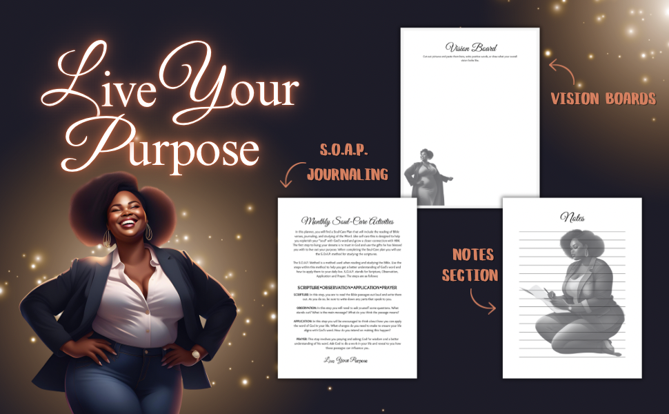 Live Your Purpose: 2025 Planner with Monthly Bible Verses, Affirmations, and Organization