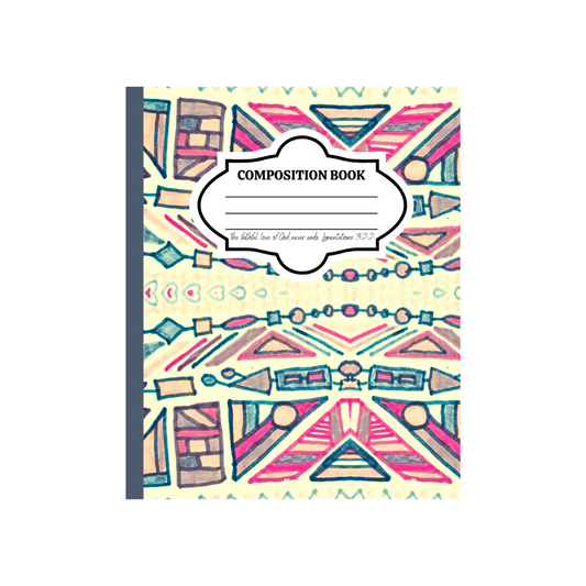 Pink/Cream Aztec Composition Notebook