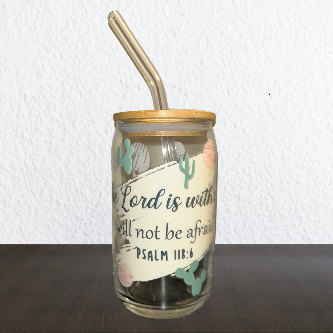 Bible Verse Libbey Glass Cans | Boho Retro Style 16 oz